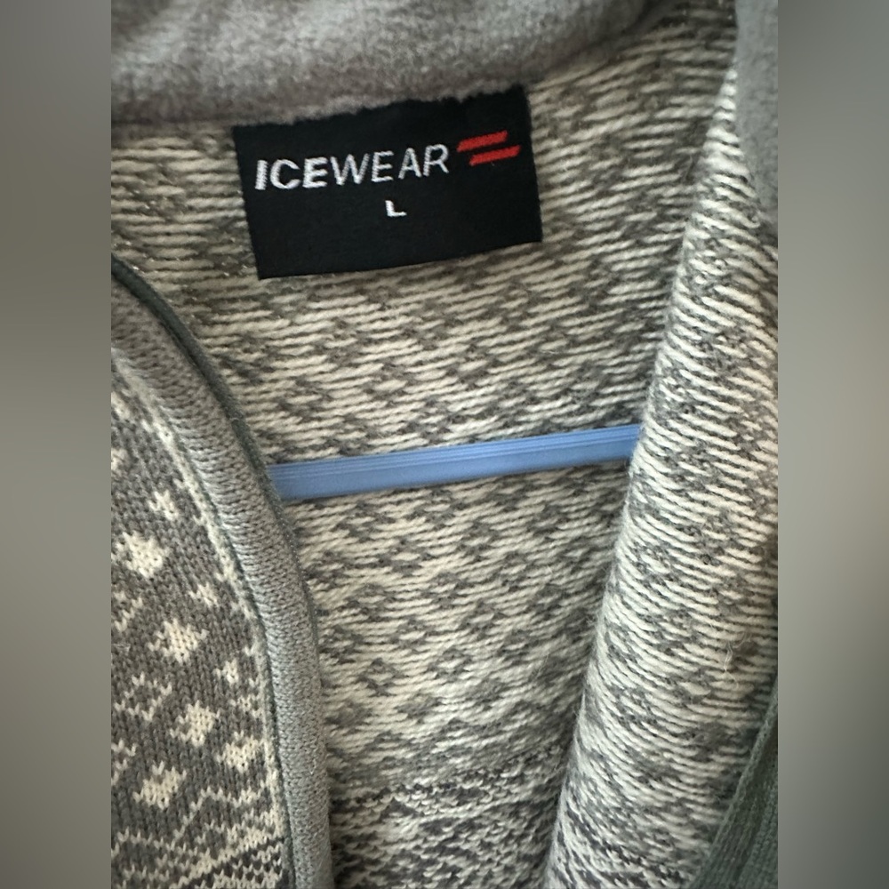 Icewear Gray Nordic design Zip-Up cardigan size L, like New - Picture 3 of 6